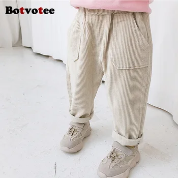 Botvotee/ 2023, осенние детские штаны, повседневные милые детские вельветовые штаны для девочек от 0 до 12 месяцев, однотонные теплые детские штаны, длинные брюки
