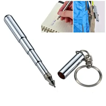 Выдвижная ручка, брелок для ключей, Портативная Выдвижная ручка из нержавеющей стали, мини-телескопическая Фирменная шариковая ручка, принадлежности для улицы
